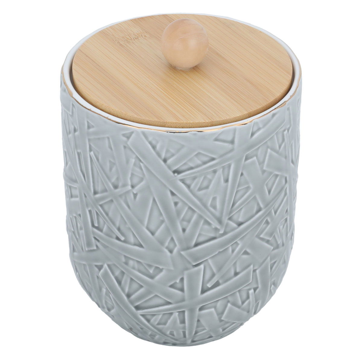 Al Saif Gallery porcelain box, round - grey product image 2