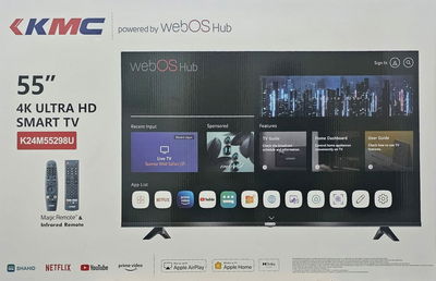 تلفزيون بدون اطار LED سمارت كيه ام سي، 55 بوصة، 4K UHD، ريسيفر مدمج، ويب أو أس، 2 ريموت، K24M55298U - اسود product image 3