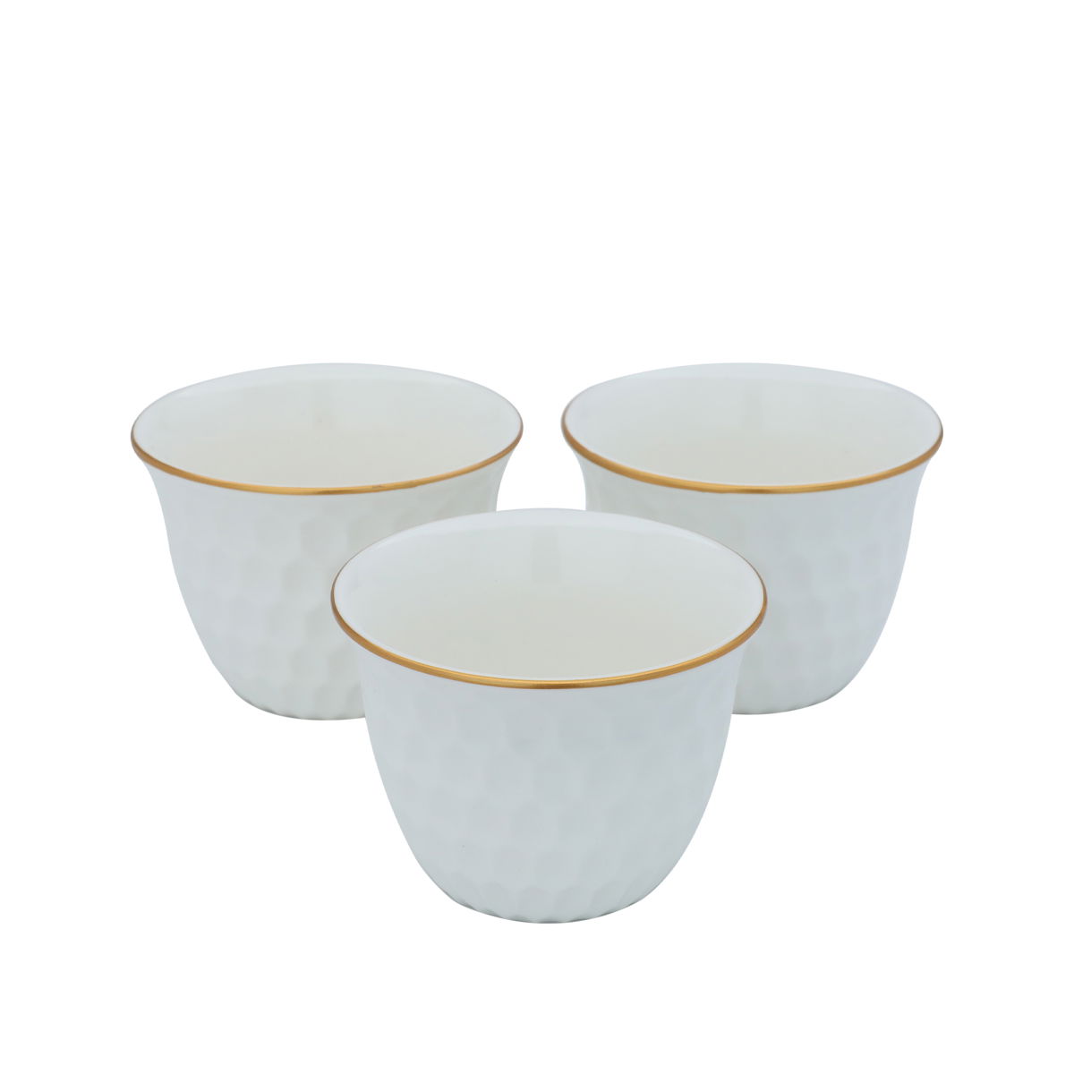 Al Saif Gallery porcelain Arabic coffee cups set, hexagonal shape, 12 pieces - light gray product image 4