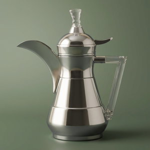 AlSaif Gallery Suleiman 2 Thermos, 0.35 L, Inner Glass, Outer Stainless Steel - Silver product image