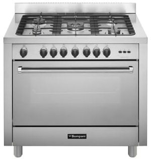 فرن غاز بومباني، 60×100×85 سم، 5 شعلة، 119 لتر، TECH100.GG5TCIX - فضي product image