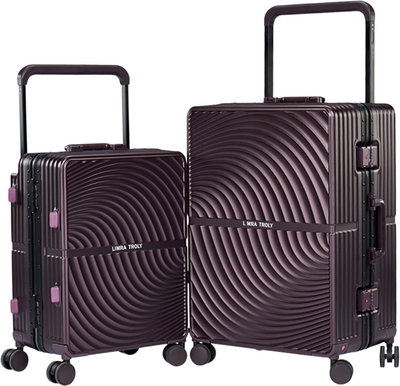 طقم شنط سفر بولي كربونات ليمرا، 2 مقاس، 4 عجلات، LMA-1916 - بني product image 1