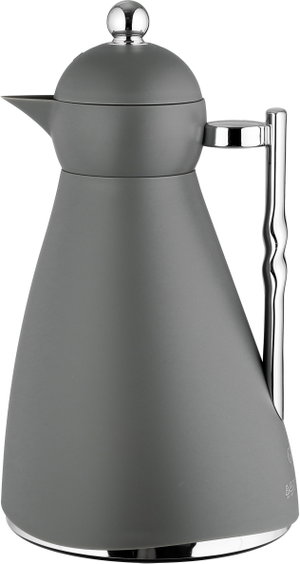 Noor Plastic Glory Thermos, 1 Liter, Glass Inner Container, Push Button, Silver Handle - Dark Gray product image 2