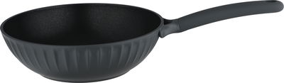 Robust aluminum frying pan, 28 cm, plastic handle, glass lid, Teflon interior - dark gray product image 4