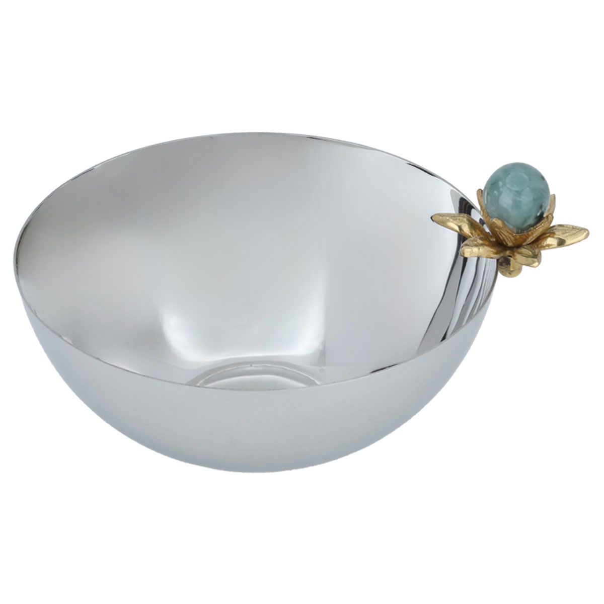 Al Saif Gallery Steel Serving Bowl, 15 x 15 x 6.7 cm, round with rose rim - silver product image 2