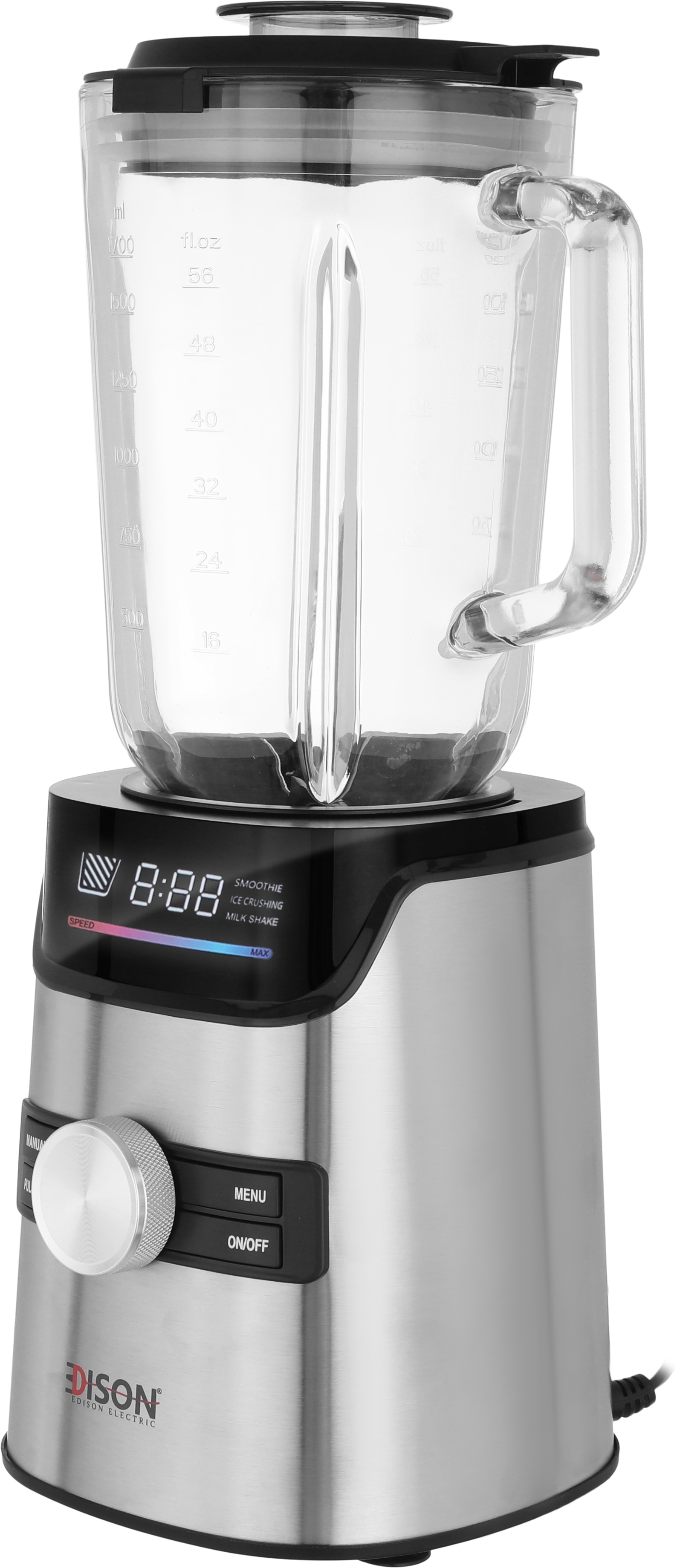 Edison Nova BL-829 Electric Blender, 1400 Watt, 1.7 Liter, 250 ml, 2 Pieces - Silver Black product image 3