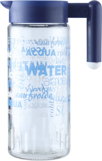 Hervin Glass Jug, 1.46 L, Blue Embossed - Clear Blue product image 1
