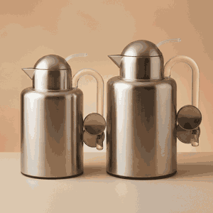 طقم ترامس اكرام السيف غاليري، قطعتين، 1/1.5 لتر، حافظة داخلية زجاج، يد شفاف - فضي product image