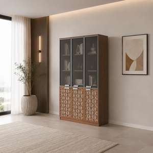 دولاب ملفات خشب، 200×120×40 سم - بني فاتح product image