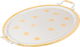 Al Saif Gallery steel tray set with gold edges, 3 pieces, engraved oval - silver product image 3