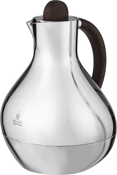 Al Saif Gallery Layal Thermos Set, 0.6/0.9 Liter, 2 Pieces, Glass Interior, Plastic Exterior, Wooden Handle, Push Button - Wooden Silver product image 5