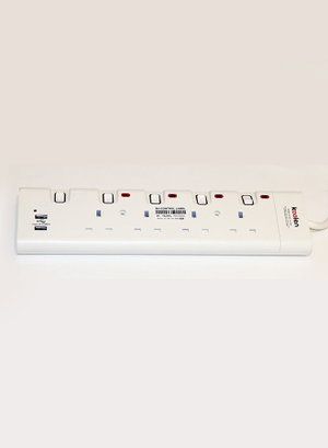 وصلة كهربائية كولن، 3250 واط، 4 مخارج، 5 متر، 2 USB، 301100008 - ابيض product image 2