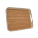 Saif Gallery wooden serving tofir, 16 inches, rectangular with two handles - wooden product image 1