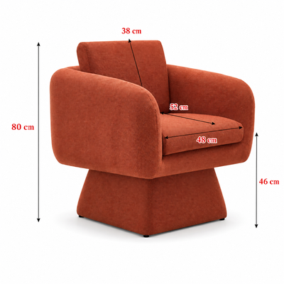 كرسي مودرن خشب MDF، 80×52×48 سم، قماش شانيل - برتقالي product image 3