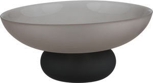 Al Saif Gallery Glass Dessert Plate, 16X16X8 Cm, Black Base - Black Gray product image