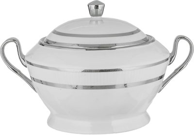 Ridge Porcelain Dinnerware Set, 122 Pieces - White Silver product image 11