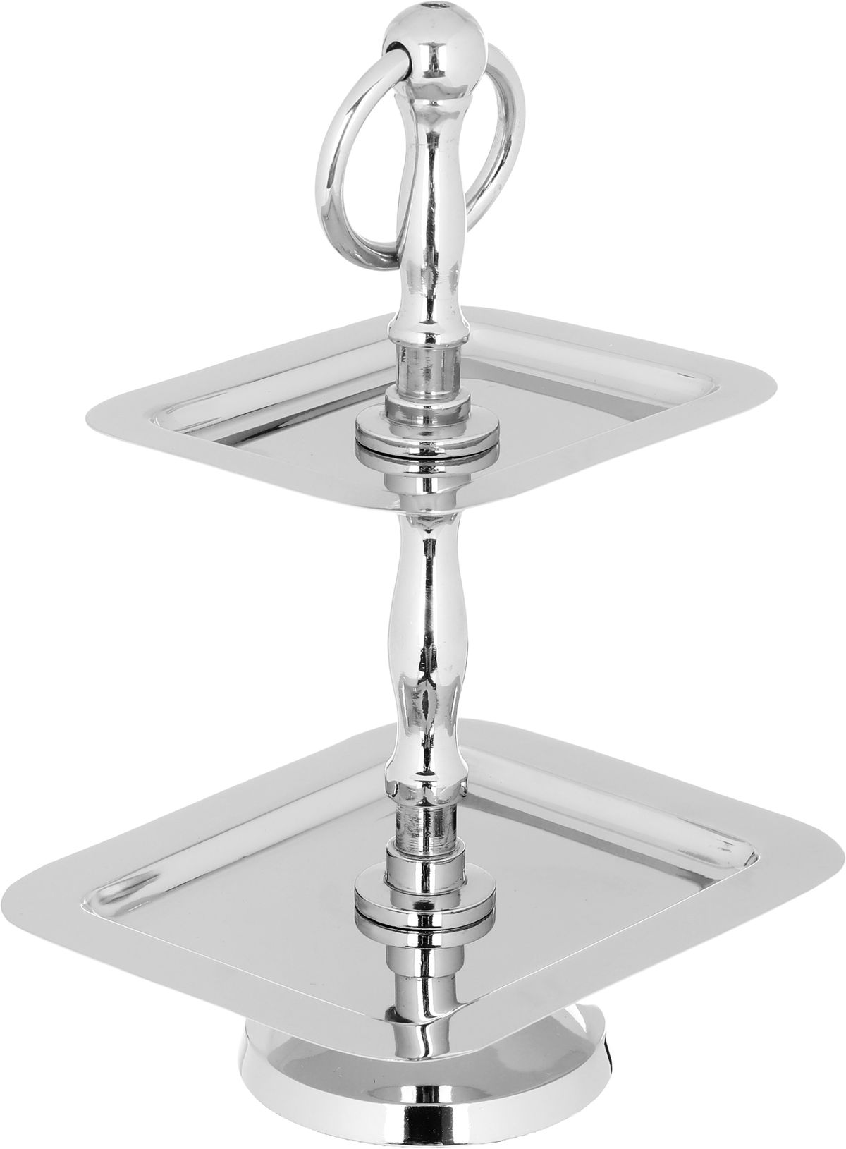 Steel Al Saif Gallery cake serving stand, 2 levels, square - silver product image 2