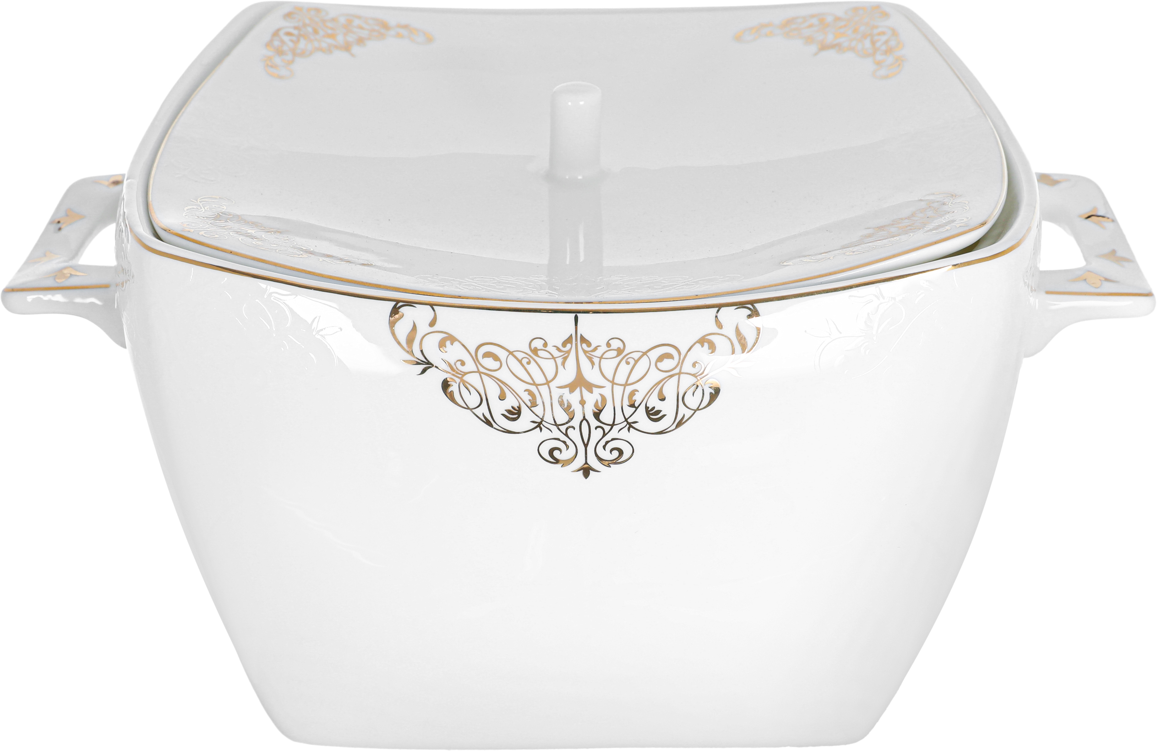 طقم سفرة بورسلان دانيا، 77 قطعة - ابيض ذهبي product image 2