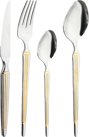 طقم أدوات مائدة استيل السيف غاليري، 24 قطعة - فضي ذهبي product image