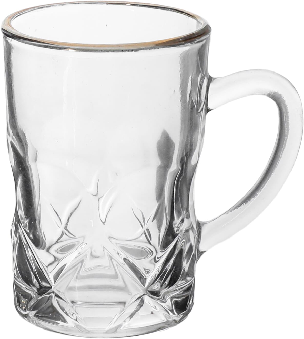 Tea set with max glass handle, with golden font, 6 pieces - transparent product image 2