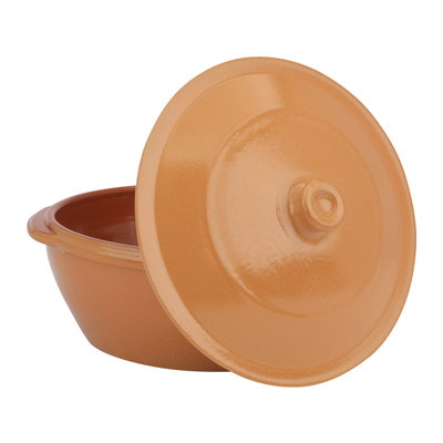 Corzana Pottery Bowl with Lid, 24 cm, Round, Spanish - Brown product image 2