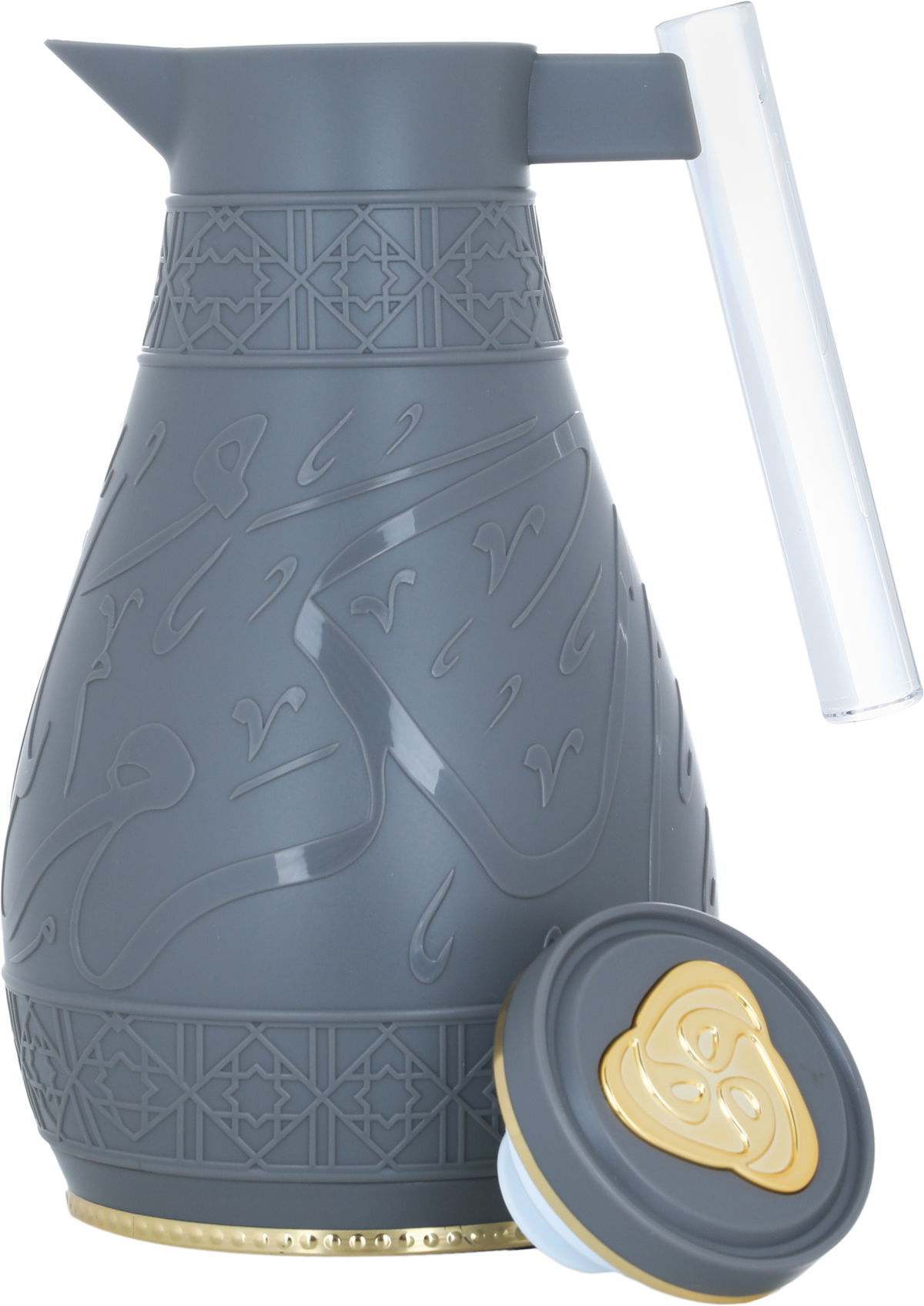 Al Saif Gallery Karam thermos set, 1/0.65 liter, Islamic pattern, thermal glass inner shell, plastic outer shell - gray product image 7