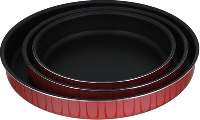 طقم صواني فرن تيفلون مستر كوك، 3 قطع، دائرية، وسط - احمر product image 2