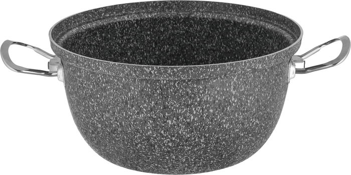 Hacshever Lavilla Granite Frying Pan, Steel Handle, Glass Lid, Basket, 24x13 cm - Grey product image 4