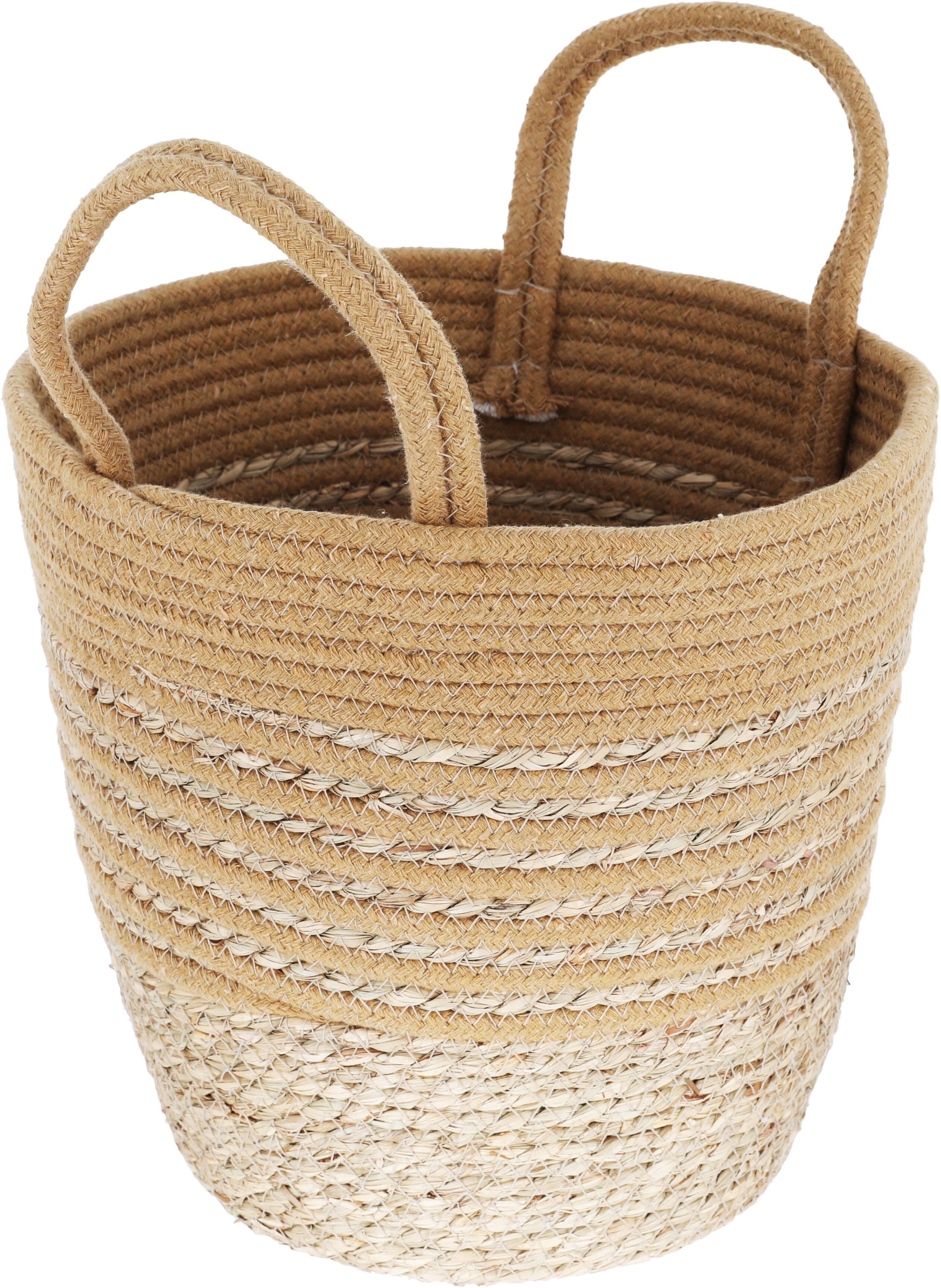 Al Saif Gallery Cotton Baskets Set, 25-30-20 cm, 3 Pieces, Round - Brown product image 2