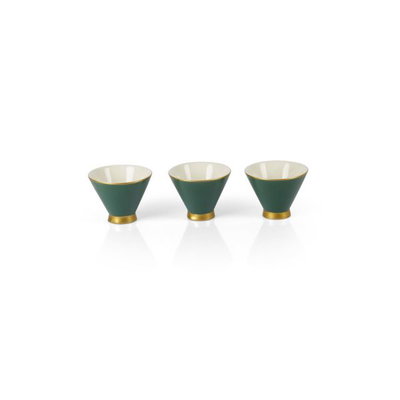 طقم فناجين قهوة عربي بورسلان السيف غاليري، 6 قطع - اخضر ذهبي product image 1