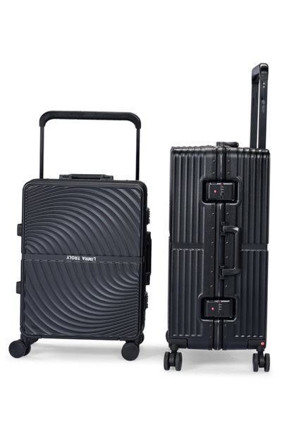 طقم شنط سفر بولي كربونات ليمرا، 2 مقاس، 4 عجلات، LMA-1914 - اسود product image 3