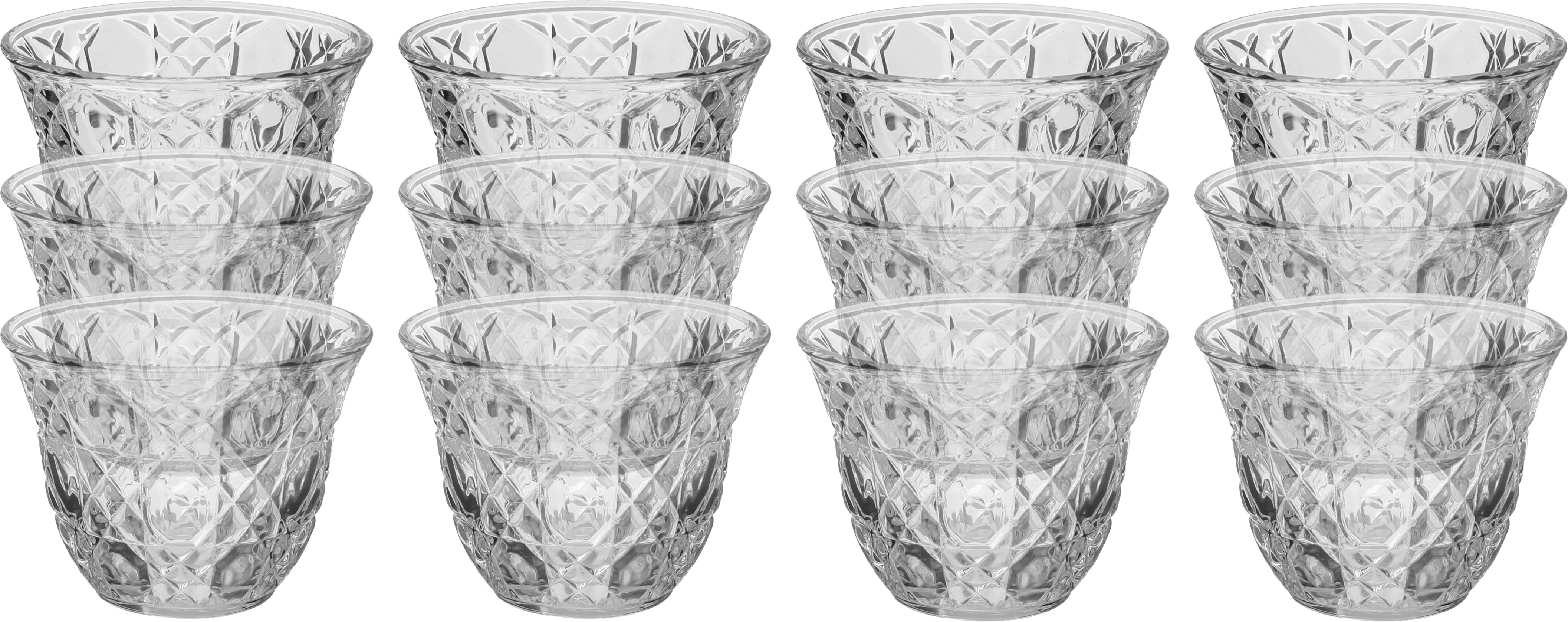 Lamsat altaaj aldhahabii Glass Saudi Arabian Coffee Cups Set, 0.06 L, 12 Pieces - Clear product image