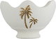 Al Saif Gallery Gypsum Serving Bowl, 20x20x13 cm, Round, Deep, Gold Palm Pattern - White product image 2