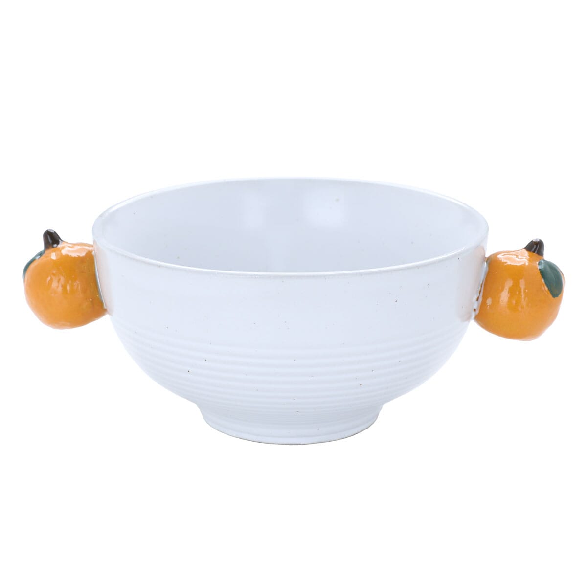 Alsaif Gallery Porcelain Bowl with Orange Handle, 11 x 11 x 6 cm - White product image