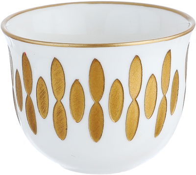 AlSaif Gallery Porcelain Arabic Coffee Cup Set, 60 ml, 12 Pieces - White Gold product image 2