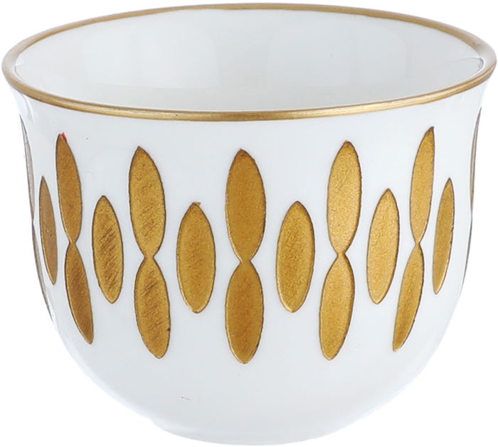 AlSaif Gallery Porcelain Arabic Coffee Cup Set, 60 ml, 12 Pieces - White Gold product image 2