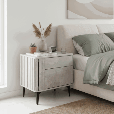 كومدينه خشب ام دي اف، 55×40×40 سم، 2 درج - رمادي product image 1