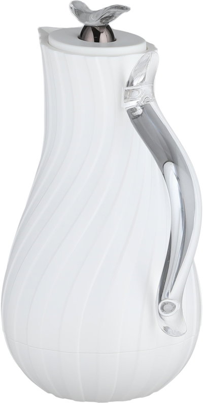Glory Layal Thermos, 1 Liter, Glass Interior, Transparent Handle, Push-Button Lid - White product image 3