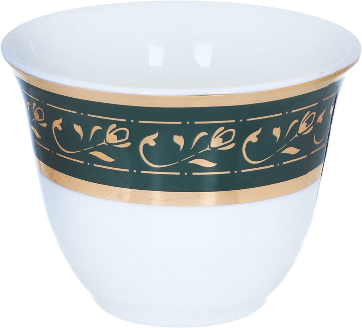 Al Saif Gallery porcelain Arabic coffee cups set, green patterned, 12 pieces - white product image