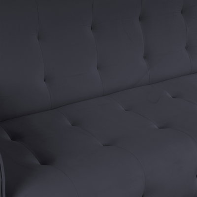 كنبة سرير مونتيلا خشب سويدي باك كومفورت، 190x70x90 سم، قماش مخمل - رمادي داكن product image 5