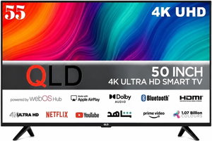 QLD QLDt-55S4Kw1 55-Inch Q LED  Frameless Smart TV, 4K UHD , LED Screen, Webos, 2 Remote Controls - Black product image