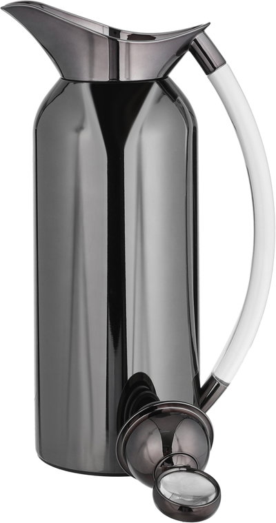 Al Saif Gallery Al Thuraya Thermos Set, 2 Pieces, 1/1 Liter, glass interior, transparent handle, push-button lid - black product image 6