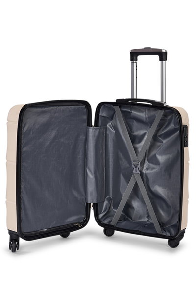 طقم شنط سفر ABS ليمرا، 3 مقاسات، 4 عجلات، قفل ارقام، WM-206 - بيج product image 6