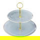 Porcelain dessert serving stand, 2 floors, Al Saif Gallery, gold-gray edges product image 2