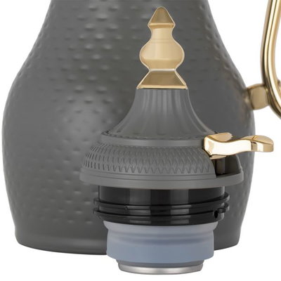 Al Saif Gallery Tamim Steel Dallah, 0.6 liter - Gold grey product image 5
