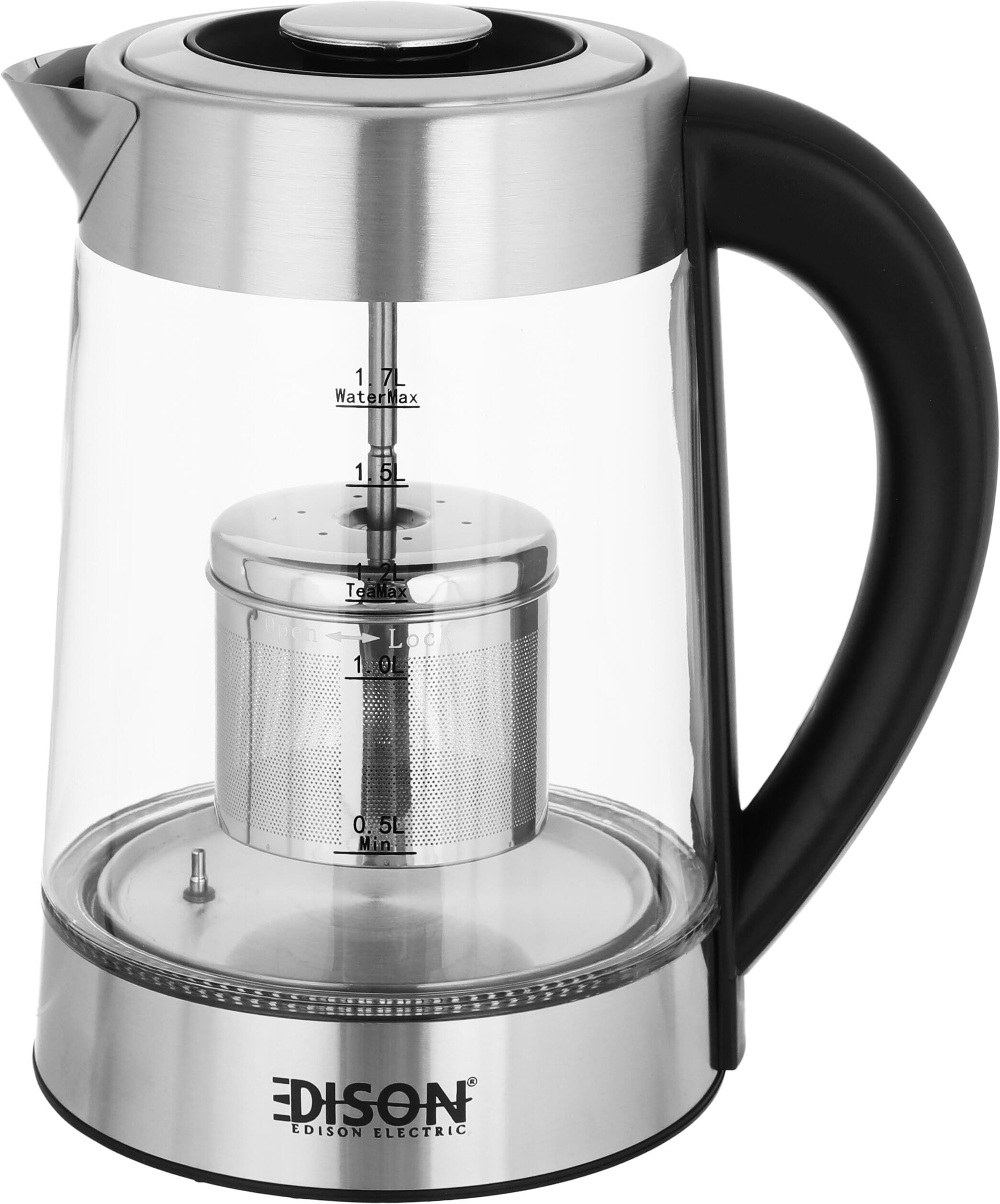 Edison WK-0816D Electric Kettle Steel, 1.7 Liter, 2400 Watt - Black product image 2