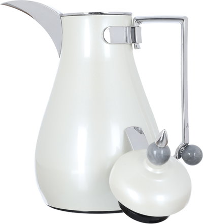 Al Saif Gallery Crystal Thermos Set, 1/0.7 litre, tofaria, thermal glass inner container, steel outer shell - white product image 6