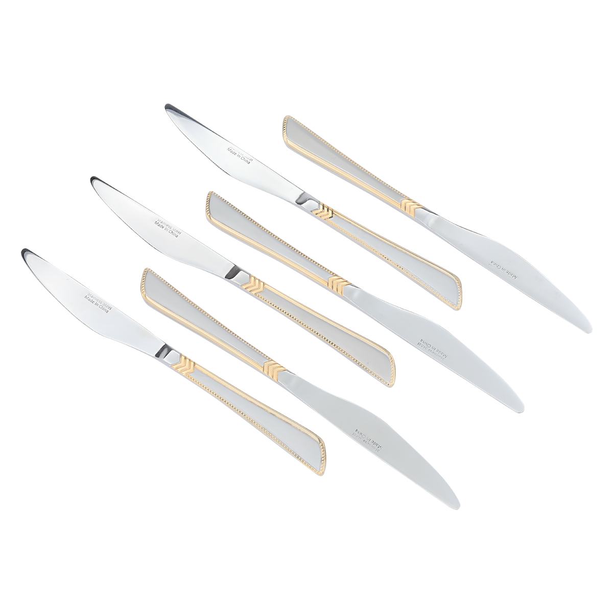 طقم ملاعق استيل السيف غاليري، 24 قطعة، نقش ذهبي - فضي product image 3