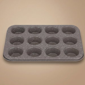 Back Chef Granite Mini Cupcake Pan, 25.5 x 19.5 x 2.1 cm, Rectangle, 12 Places - cappuccino product image