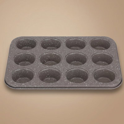 Back Chef Granite Mini Cupcake Pan, 25.5 x 19.5 x 2.1 cm, Rectangle, 12 Places - cappuccino product image 1